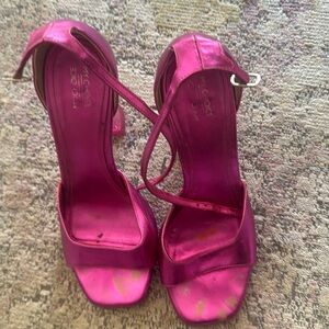 Electric pink shoes